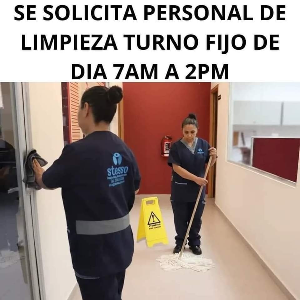 12 VACANTES PARA PERSONAL DE ASEO Y MANTENIMIENTO | LIMPIEZA EN COLEGIOS